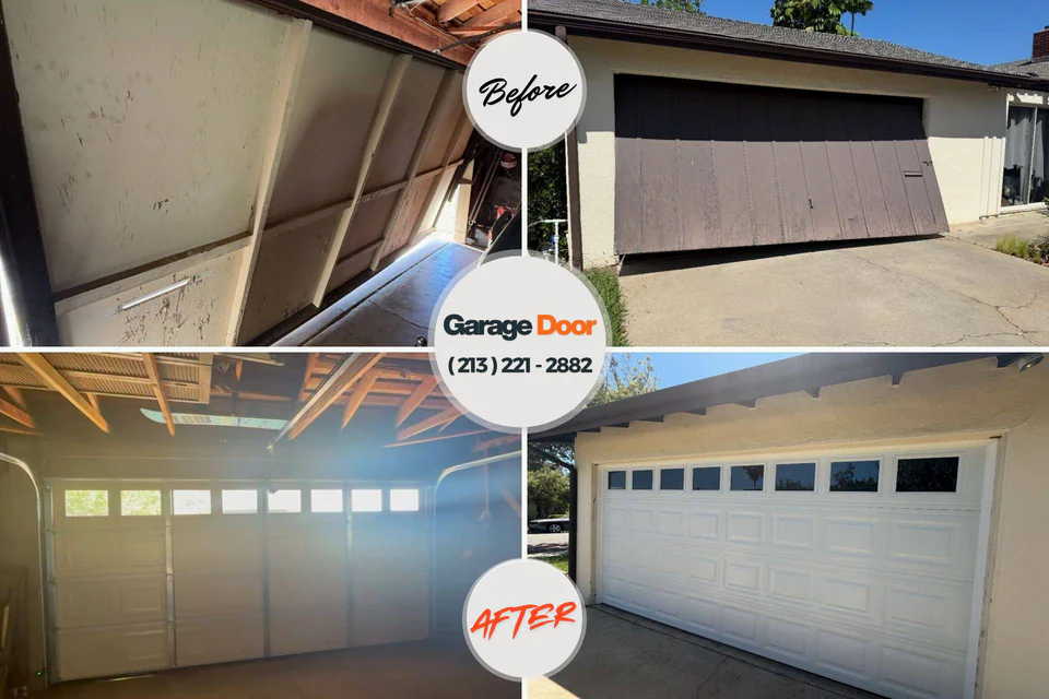 Before and after: garage door opener repair Channel Lake, IL